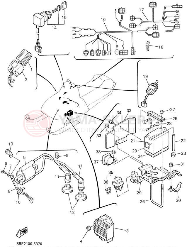 Schemat "układ elektryczny" do Yamaha CS340 CS340ED