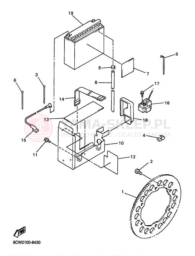 Schemat "układ elektryczny" do Yamaha VENTURE 500 VT500B/VT600B
