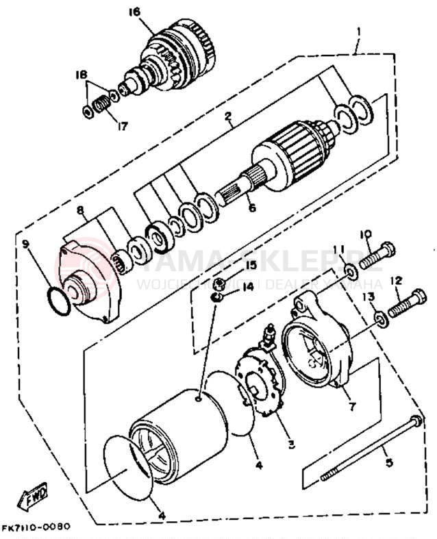 Schemat "rozrusznik" do Yamaha SUPER JET SJ650P