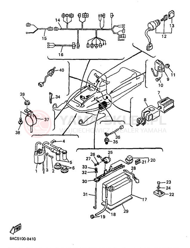 Schemat "układ elektryczny" do Yamaha VK540 II VK540EB
