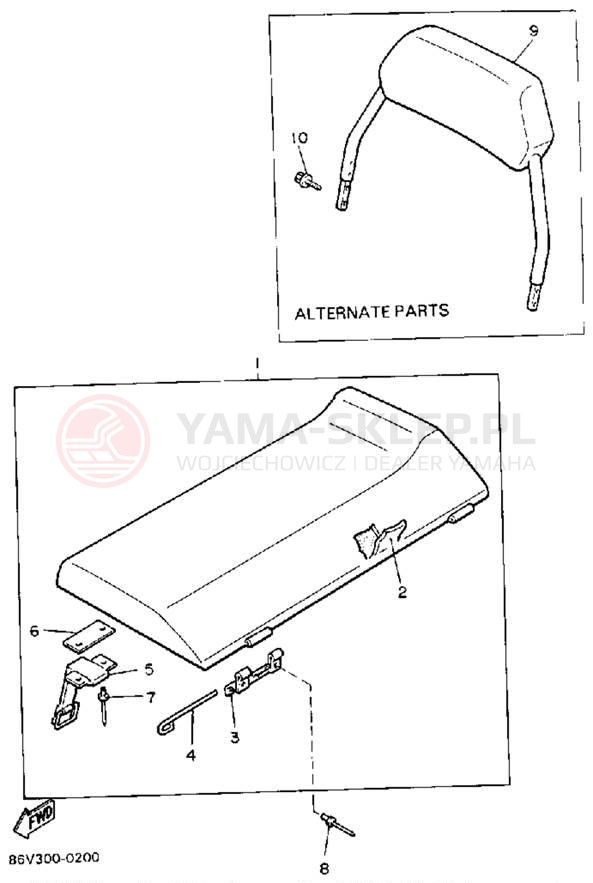 Schemat "siedzenie" do Yamaha VK540 VK540ER