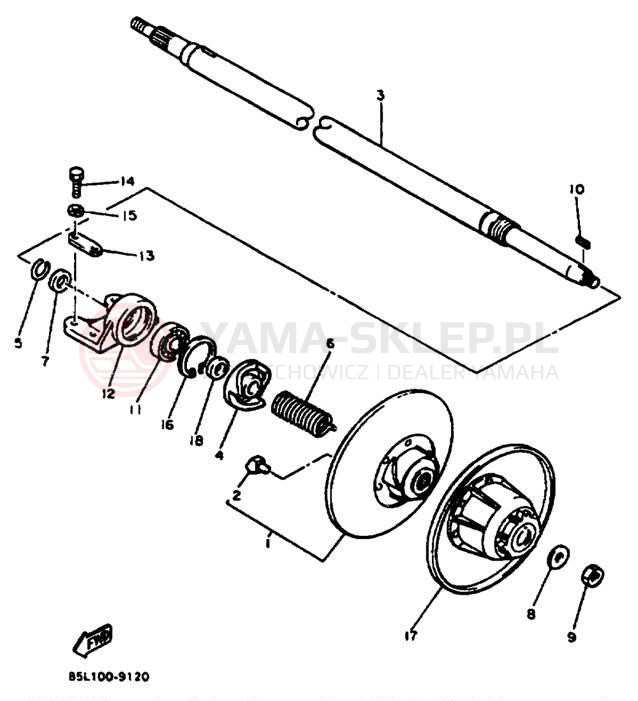 Schemat "Przeniesienie napędu" do Yamaha OVATION LE CS340EB