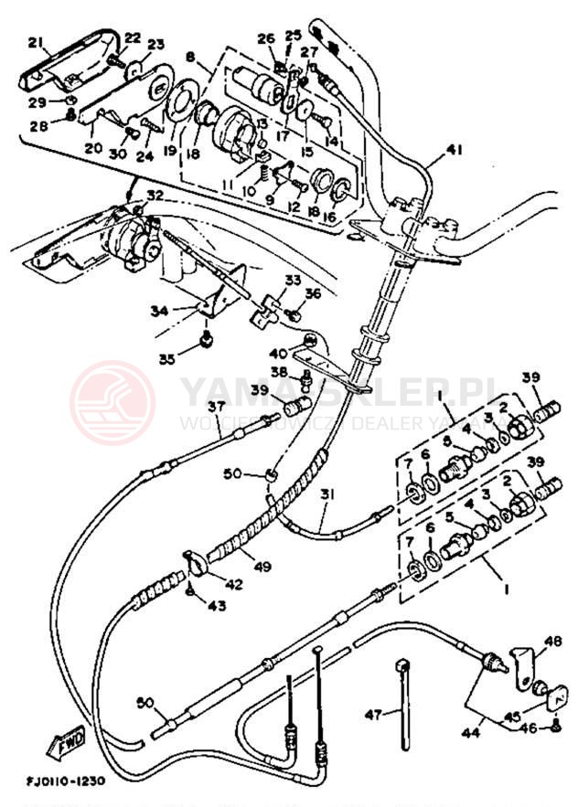 Schemat "Układ chlodzenia" do Yamaha WAVE RUNNER III WRA650R