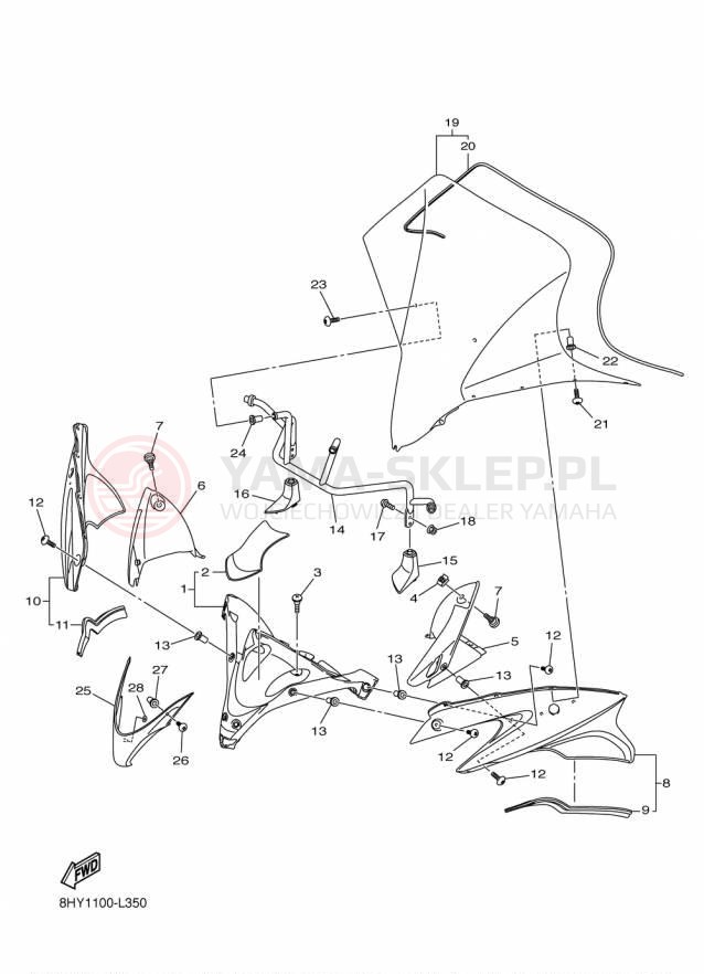 Schemat "Szyba" do Yamaha RS VENTURE TF RST90PTFFB