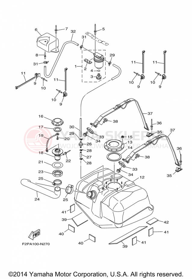 Schemat "zbiornik paliwa" do Yamaha WAVERUNNER V1 VX1100EP