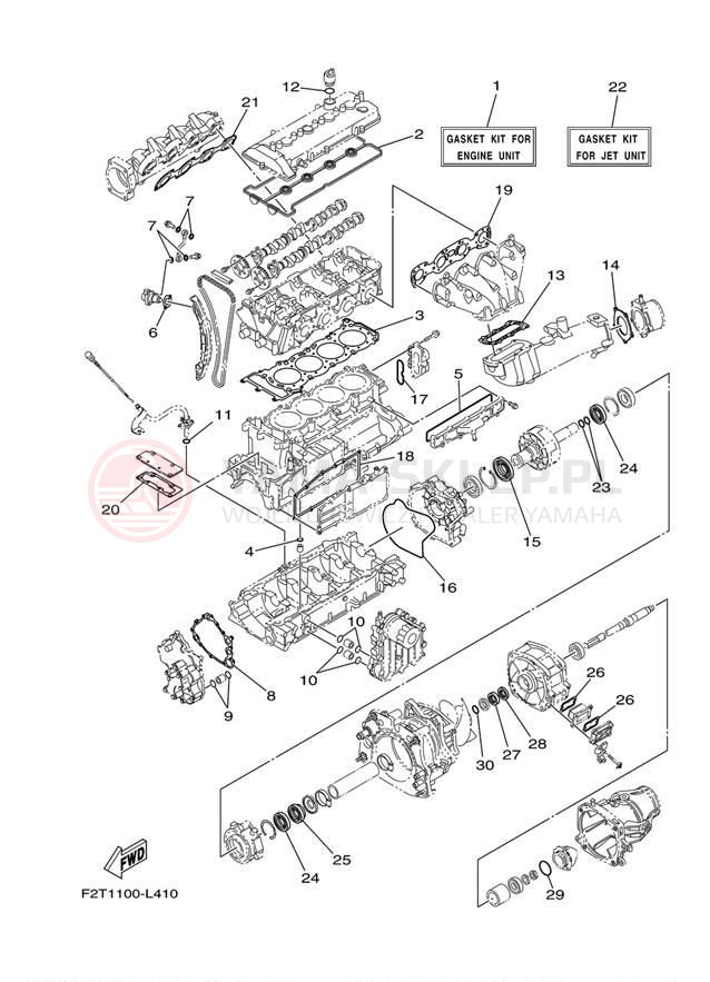 Schemat "Zestaw naprawczy" do Yamaha WAVERUNNER FX HO FB1800L