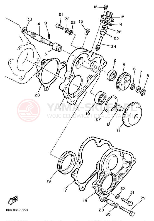Schemat "przeniesienie napędu" do Yamaha VENTURE XL VT480R