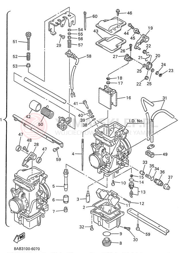 Schemat "Gaźnik" do Yamaha VMAX 500 VX500W