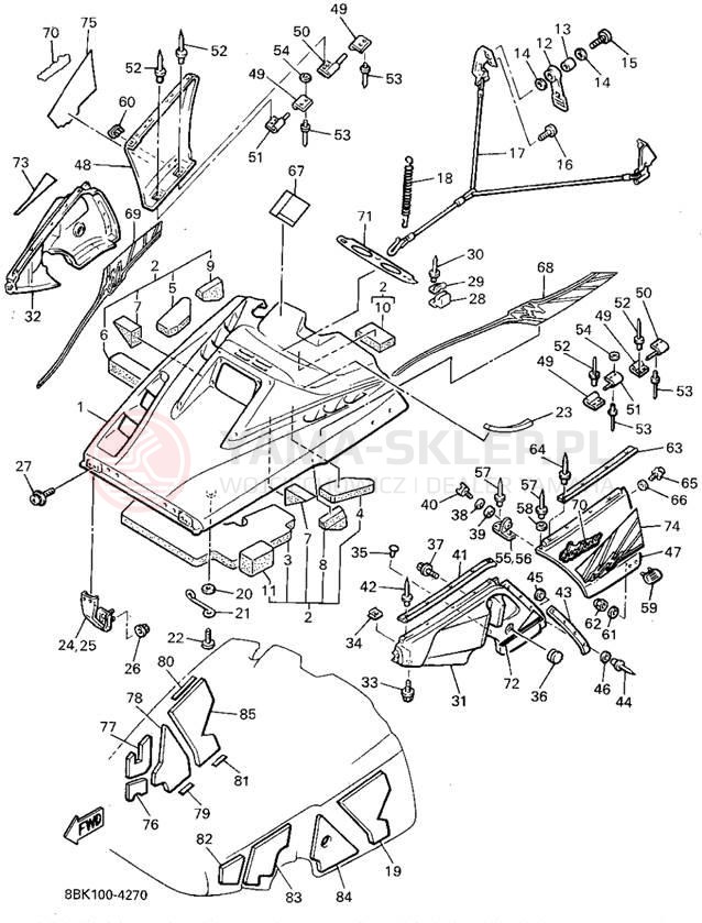 Schemat "Osłony" do Yamaha VENTURE XL VT480U