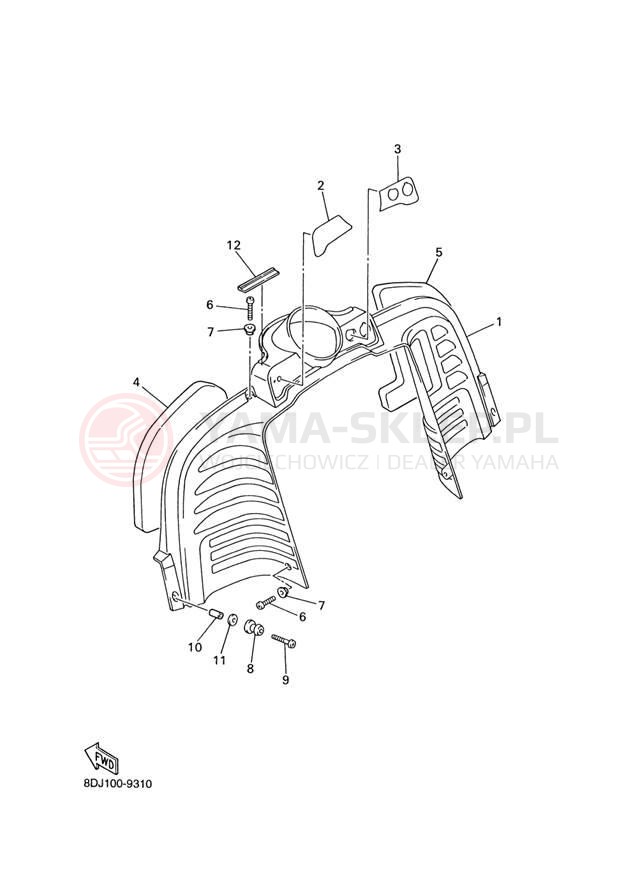 Schemat "INSTRUMENT PANEL" do Yamaha PHAZER 500 PZ500F