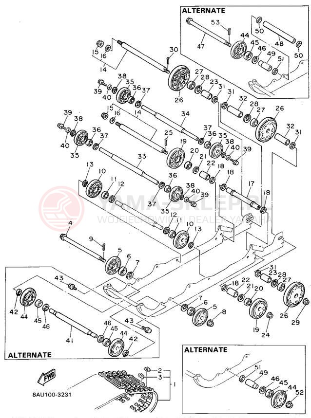 Schemat "Zawieszenie gąsiennicy" do Yamaha VK540 II VK540EU