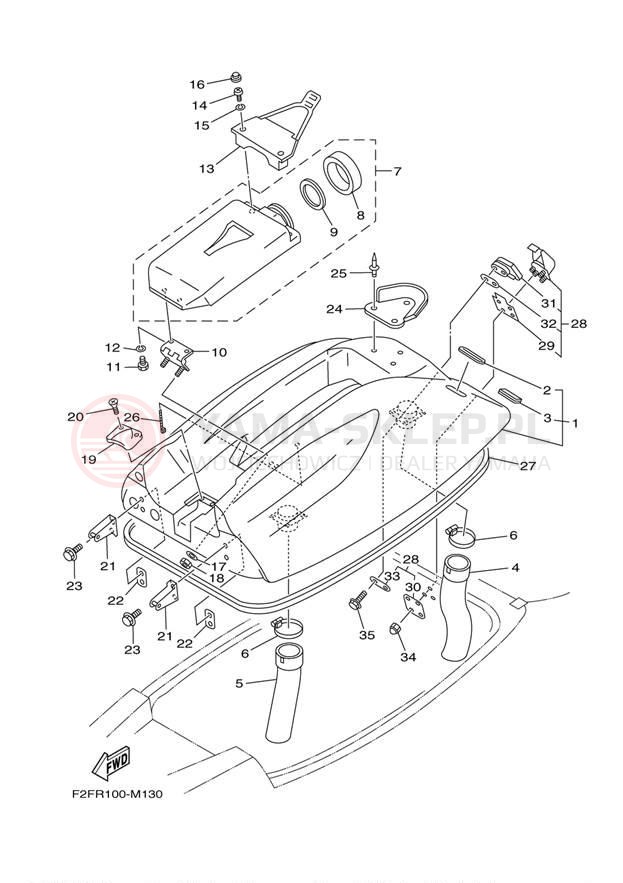 Schemat "ENGINE HATCH" do Yamaha WAVERUNNER SUPER JET SJ700BM