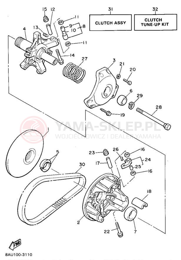 Schemat "PRIMARY SHEAVE" do Yamaha VK540 II VK540EU