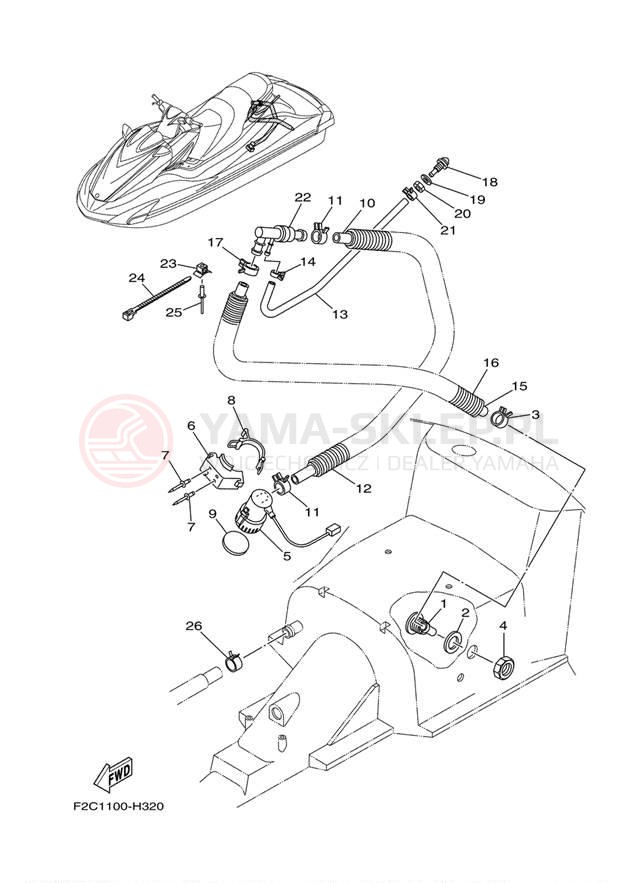 Schemat "Pompa bigle" do Yamaha WAVERUNNER FZS GX1800AL