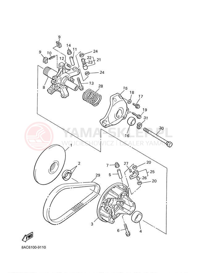 Schemat "PRIMARY SHEAVE" do Yamaha VK540 III VK540EF