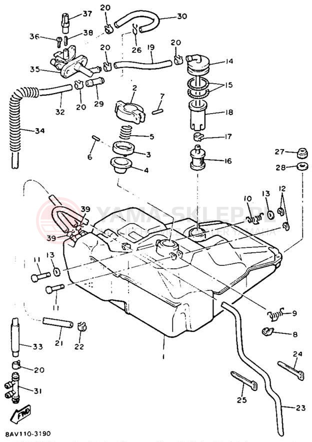 Schemat "zbiornik paliwa" do Yamaha EXCITER II SX EX570SXT