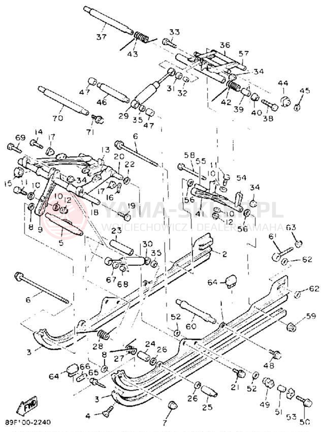 Schemat "Zawieszenie gąsiennicy" do Yamaha PHAZER II PZ480S
