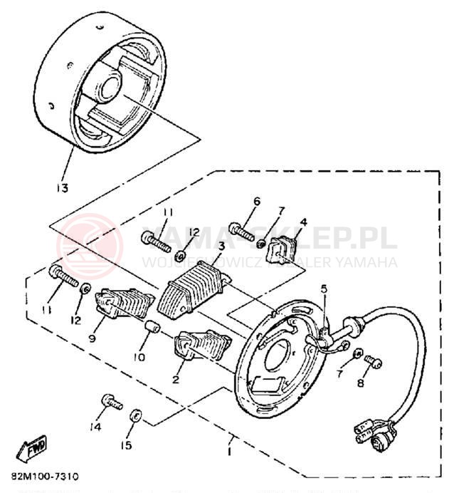 Schemat "prądnica" do Yamaha EXCITER EX570L