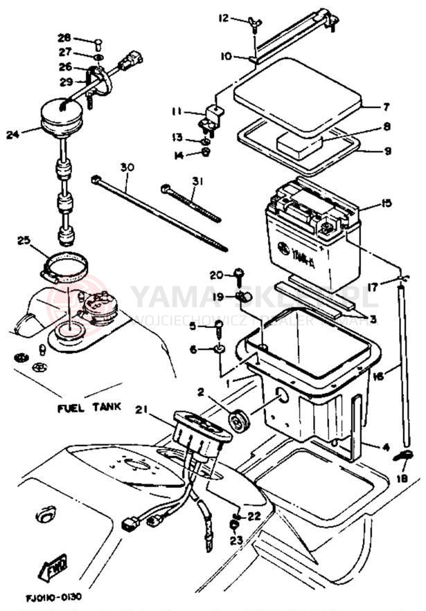 Schemat "układ elektryczny" do Yamaha WAVE RUNNER III WRA650R
