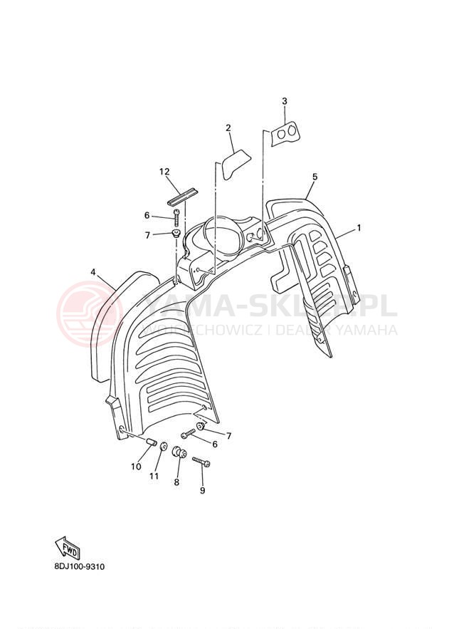 Schemat "INSTRUMENT PANEL" do Yamaha PHAZER MOUNTAIN LITE PZ500MLD