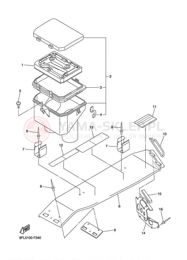 Schemat "GUARD - LUGGAGE BOX" do Yamaha RAGE RSG90W/RSG90GTW