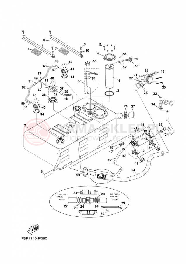 Schemat "zbiornik paliwa" do Yamaha 242 LIMITED SAT1800JP