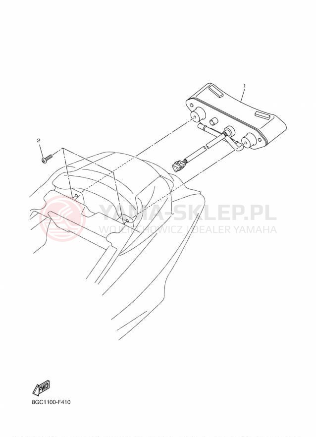 Schemat "lampa tył" do Yamaha PHAZER MTX PZ50MTFB