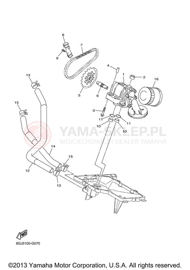 Schemat "Pompa olejowa" do Yamaha PHAZER MTX PZ50MTXL/PZ50MTXW