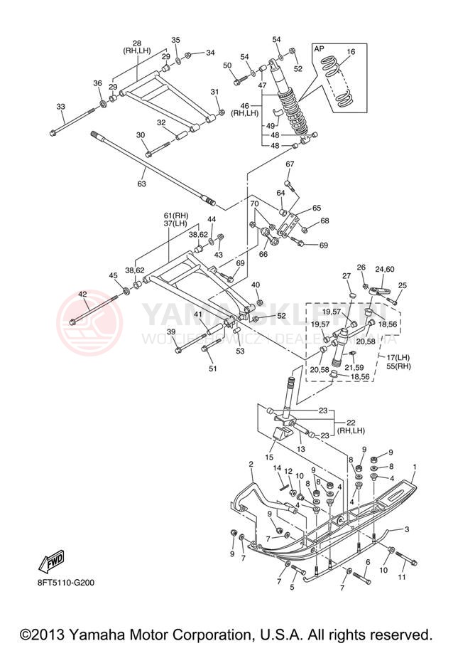 Schemat "płozy" do Yamaha APEX LTX RX10LTXB