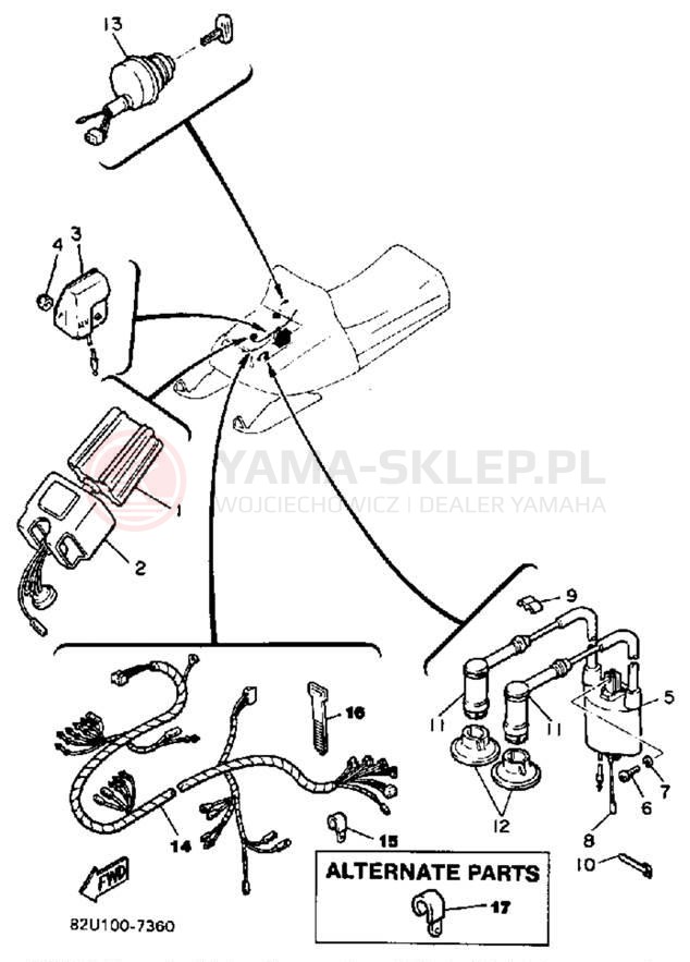 Schemat "układ elektryczny" do Yamaha ET340TL