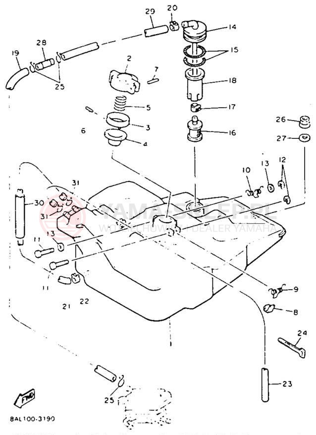 Schemat "zbiornik paliwa" do Yamaha VENTURE GT VT480GTT