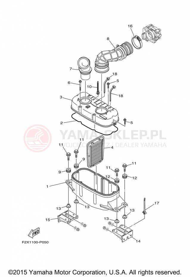 Schemat "Wtrysk paliwa" do Yamaha WAVERUNNER VX VX1100CP