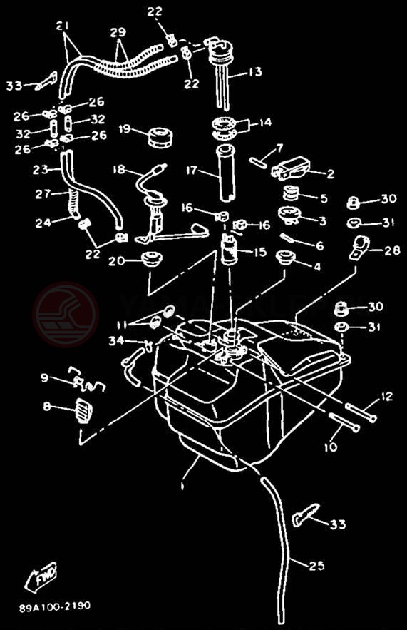 Schemat "zbiornik paliwa" do Yamaha VMAX-4 VX750S