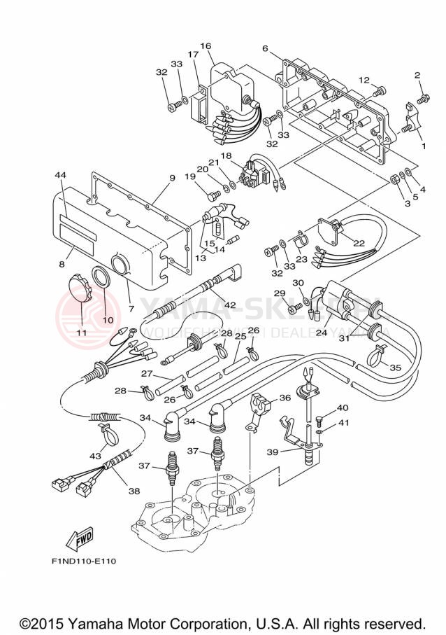 Schemat "układ elektryczny" do Yamaha WAVERUNNER SUPER JET SJ700BP