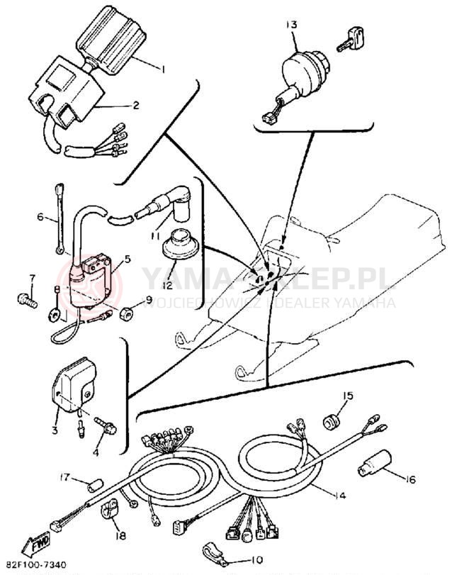 Schemat "układ elektryczny" do Yamaha BRAVO T (LONG TRACK) BR250TL