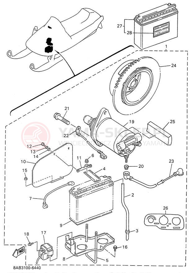 Schemat "rozrusznik" do Yamaha VMAX 600 MOUNTAIN MAX VX600STW