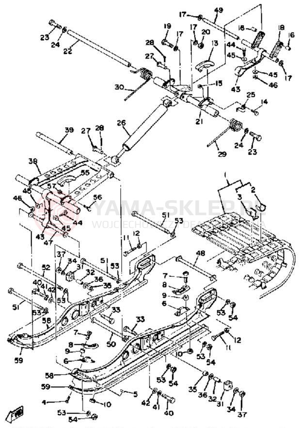 Schemat "TRACK SUSPENSION" do Yamaha ET250D