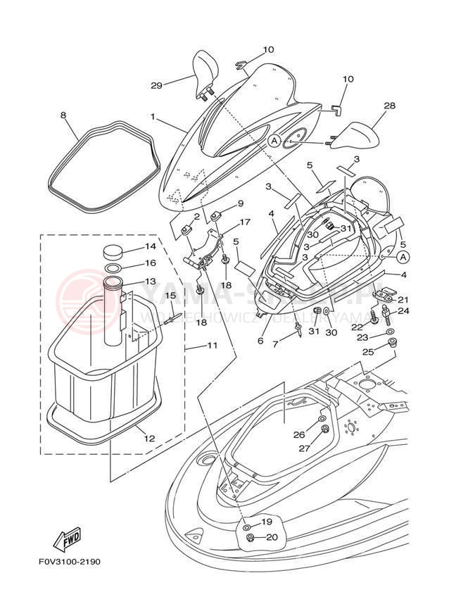 Schemat "ENGINE HATCH" do Yamaha XLT800 XA800AA