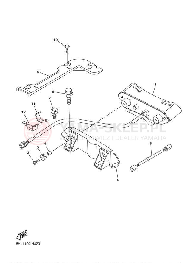 Schemat "lampa tył" do Yamaha FX NYTRO XTX FX10XTZW/FX10XTZB