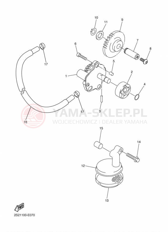 Schemat "Pompa olejowa" do Yamaha WR450F WR450FF