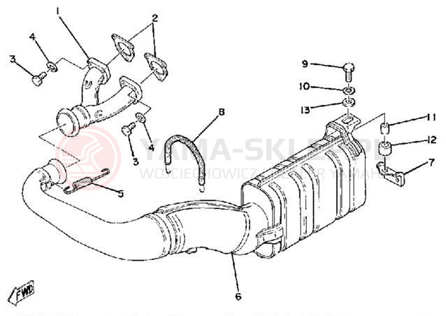 Schemat "Wydech końcowy" do Yamaha ET340EC