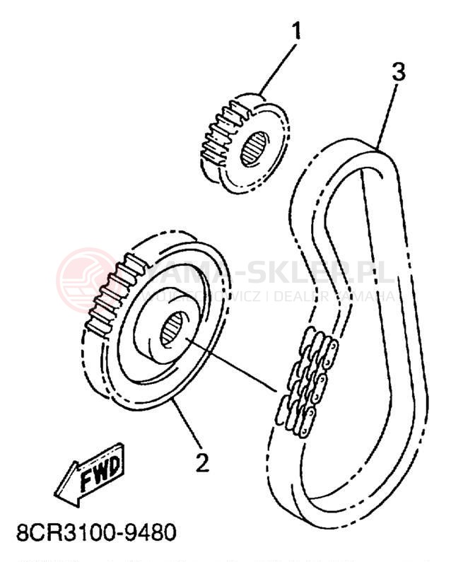 Schemat "DRIVE SETTING" do Yamaha VMAX 600 VX600C/VX500C