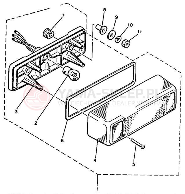 Schemat "lampa tył" do Yamaha XL-V XL540P