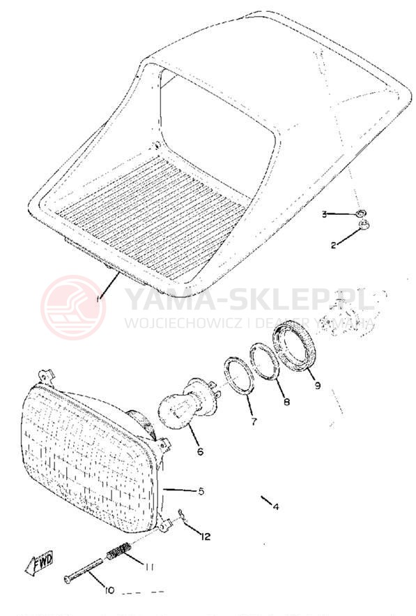 Schemat "Lampa przód" do Yamaha PR440