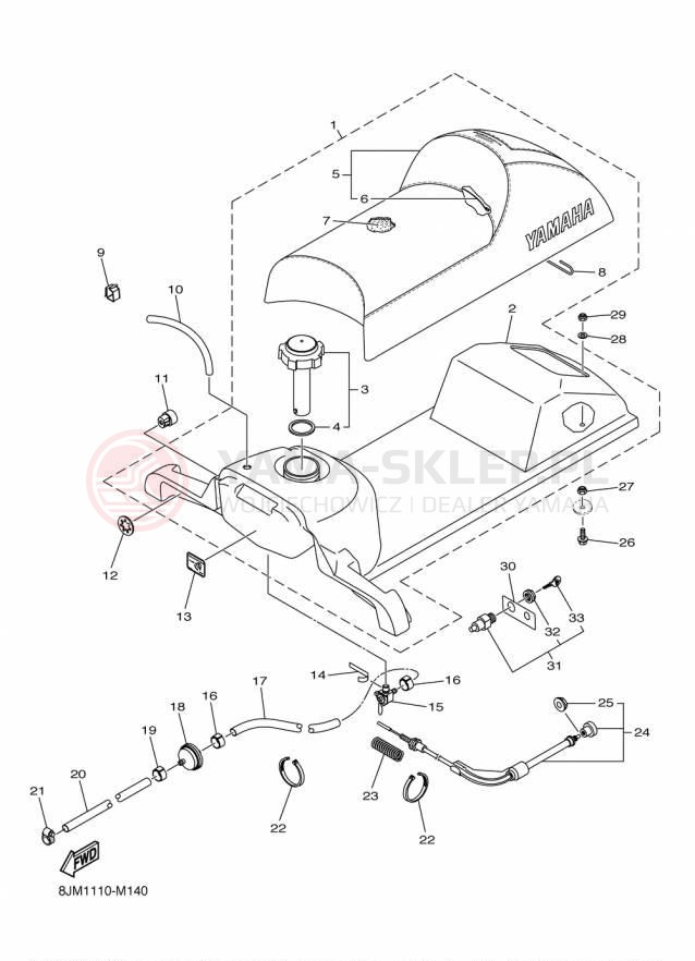 Schemat "siedzenie" do Yamaha SRX120 SRX120FL