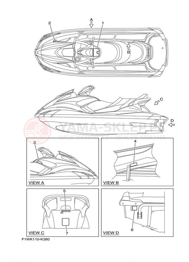 Schemat "naklejki" do Yamaha FX CRUISER SHO FX1800AK