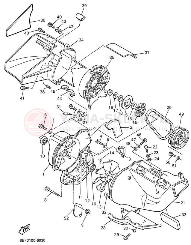 Schemat "Obudowa wentylatora" do Yamaha PHAZER II PZ480W