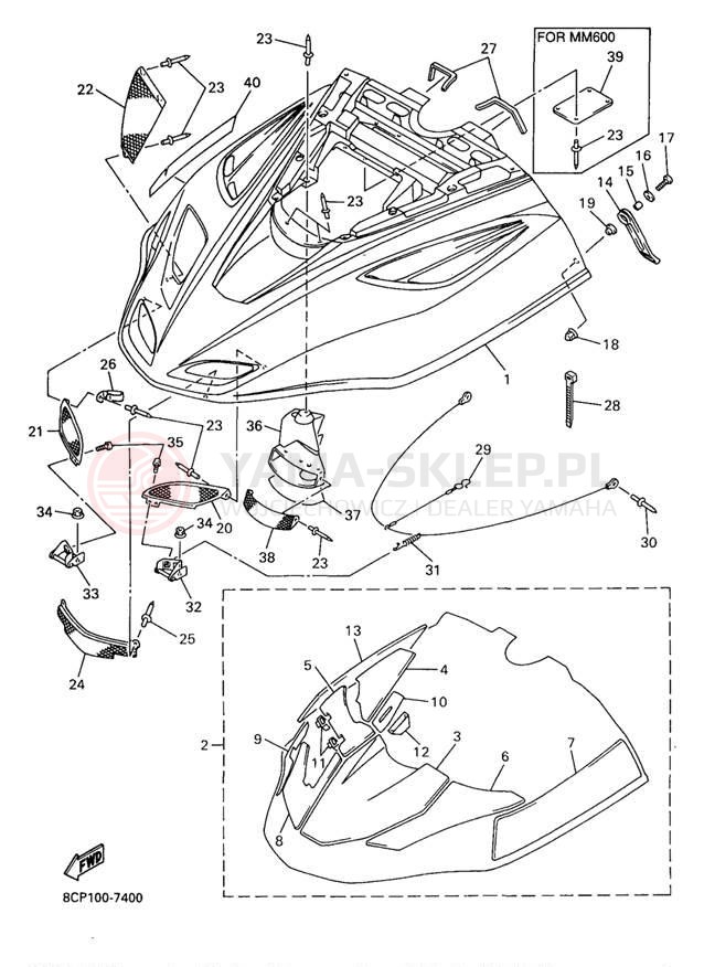 Schemat "Osłony" do Yamaha MOUNTAIN MAX 700 MM700A/MM600A
