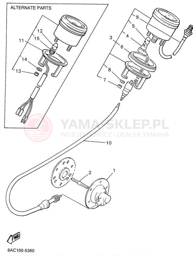 Schemat "licznik" do Yamaha VK540 II VK540EW
