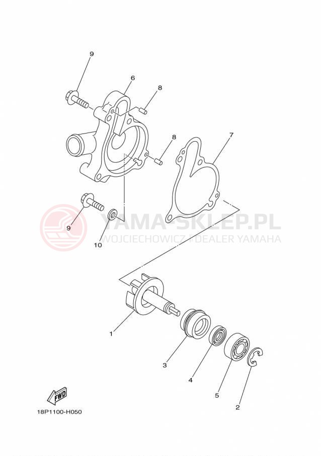 Schemat "Pompa wody" do Yamaha YFZ450R YFZ450RFL